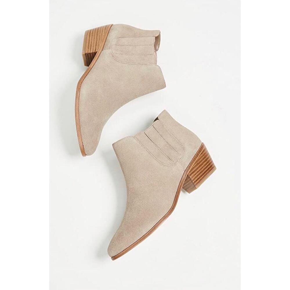 JOIE Barlow Suede Booties in Dove Gray